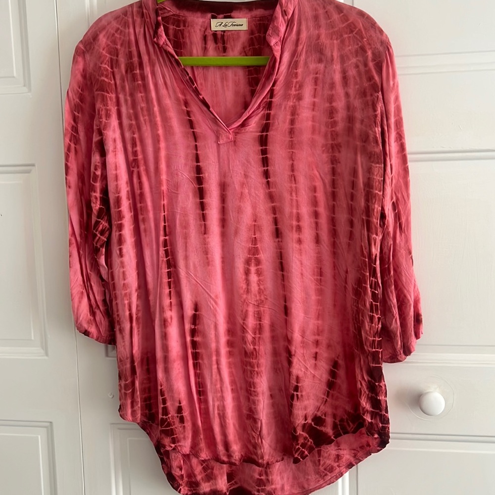 Coral/Red tye-dye blouse